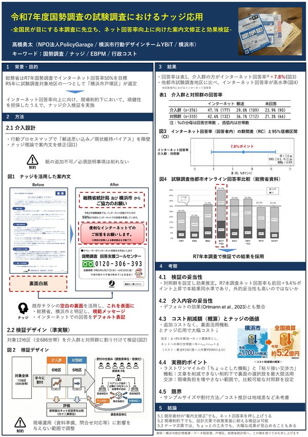 令和7年度国勢調査の試験調査におけるナッジ応用